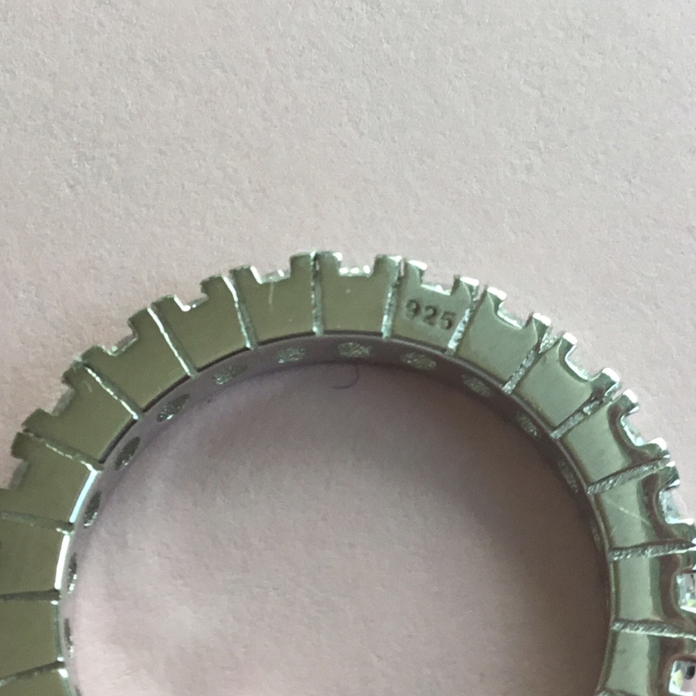 Sale $20 Firm! .925 Sterling Silver Round Cz Eternity Band - Picture 12 of 13